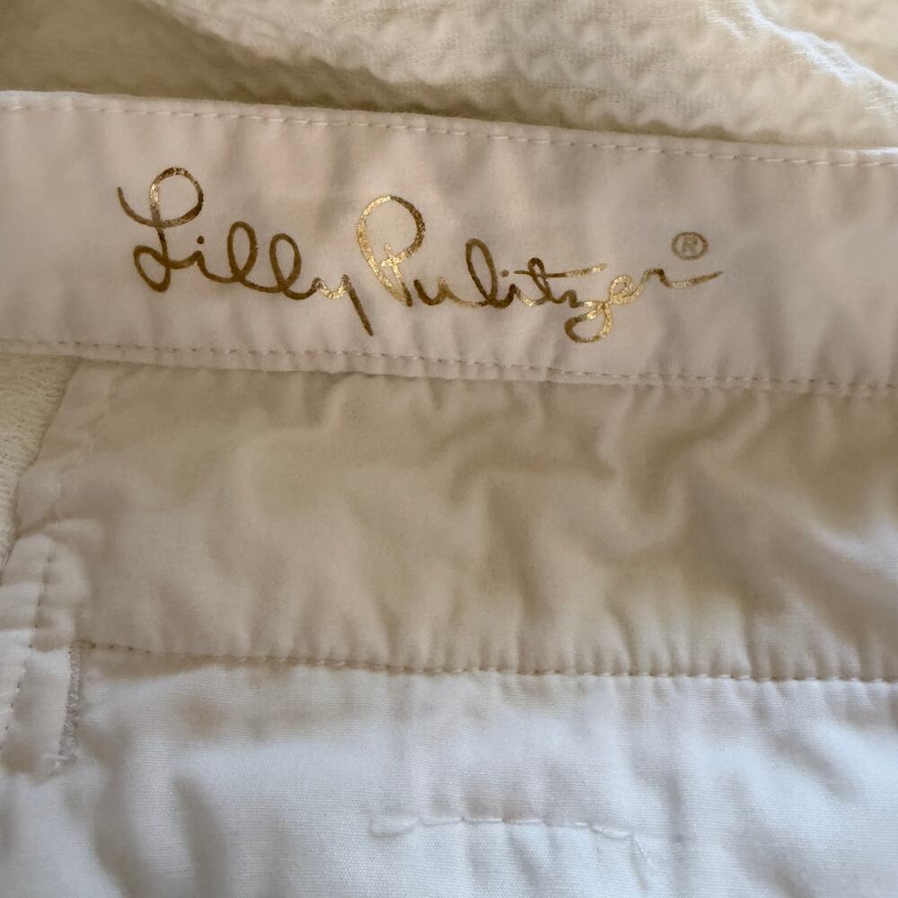 Lilly Pulitzer Women's Buttercup Scallop Hem Shorts White sz 8 - Picture 3 of 6